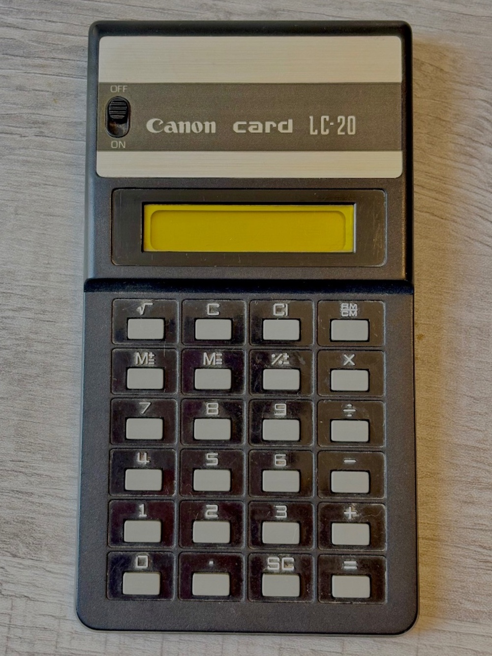 Vintage Canon Palmtronic Model Card LC-20 Black from Japan 1970s Retro Tested